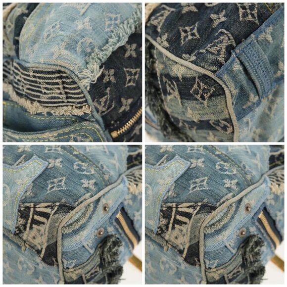 LOUIS VUITTON Monogram Denim Patchwork Speedy 30 Bag Blue M95380 Auth yk19687A - Picture 14 of 16